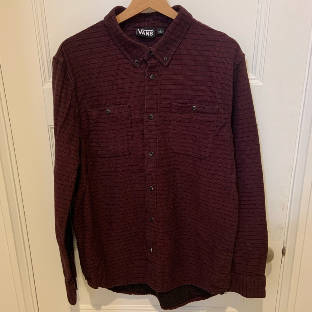 Vans Maroon Cotton Flannel Shirt Size L